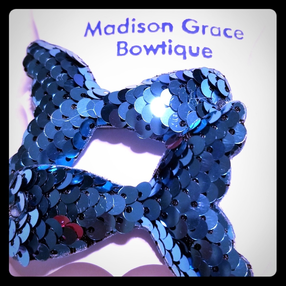 Light blue mermaid sequin hair clips